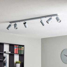 SOLLUX LIGHTING Faretto da soffitto Round, grigio, 6 luci lineari