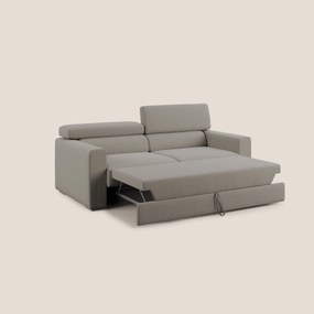 Dylan divano allungabile con pouf estraibile poggiapiedi in tessuto simil cotone impermeabile T13 tortora