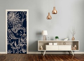 Rivestimento Per Porta Fiori e uccelli 95x205 cm