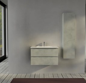 Mobile da bagno 80 cm sospeso Grigio - Sofia