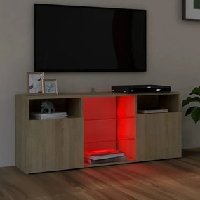 Mobile porta tv con luci led rovere sonoma 120x30x50 cm