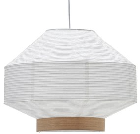 Kave Home - Paralume per lampada da soffitto Hila in carta bianca e impiallacciatura naturale Ã˜ 55 cm