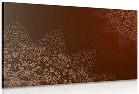 Quadro su tela – Elementi moderni di Mandala in sfumature di marrone