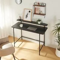 [en.casa] Scrivania Samnanger con Ripiano in Alto 120 x 55 x 88 cm - Nero [en.casa]