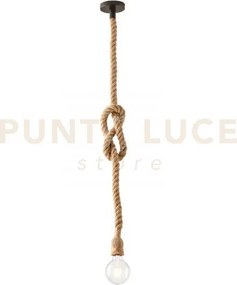 Lampadario industrial a sospensione rope canapa 1 luce attacco e27 ...