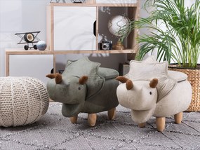 Pouf contenitore in tessuto grigio chiaro TRICERATOPS Beliani