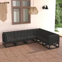 Set Divani da Giardino 6 pz con Cuscini Legno Massello di Pino 3076788