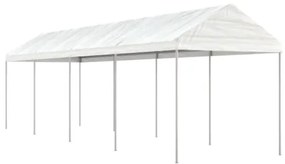 Gazebo con Tetto Bianco 8,92x2,28x2,69 m in Polietilene