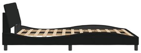 Giroletto con testiera nero 120x200 cm in tessuto