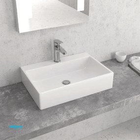 Lavabo D'Appoggio Da 51,5x36 Cm Bianco Lucido