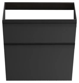 Mobile da bagno sospeso sotto lavabo Fusion L 59.5 x H 60 x P 45.5 cm antracite opaco, 2 cassetti