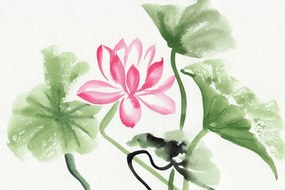 Carta da parati – Fiore di loto ad acquerello