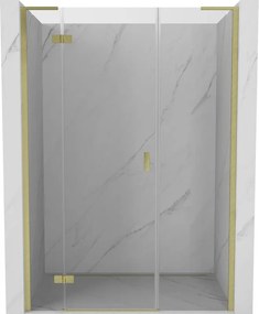 Mexen Mist-H L porta doccia a battente sinistra 150 cm, trasparente, oro spazzolato - 8A5L-150-001-55-00-L