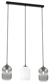 Lampadario a sospensione con filo VERDI 3xE27/15W/230V nero/grigio/bianco