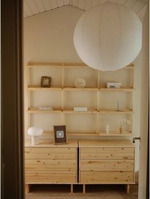 Libreria da parete di colore naturale in pino massiccio 192x127 cm Groove – Karup Design