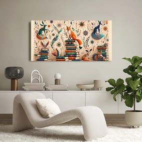 Quadro su tela – Volpe tra i libri