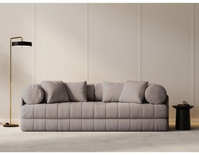 Divano greige allungabile con rivestimento in bouclé 206 cm Kemi – Cosmopolitan Design