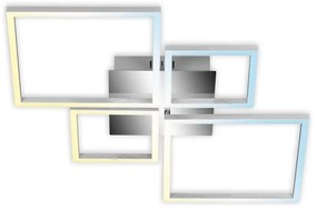 Plafoniera LED Frame argento IP20 cct da bianco caldo al bianco neutro, 4000 lumen BRILONER