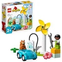 LEGO DUPLO TURBINA EOLICA E AUTO ELETTRICA SET VITA SOSTENIBILE CON 2 FIGURE