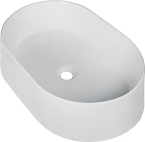 Lavabo da appoggio COVER ovale in ceramica L 60 x H 11.5 x P 40 cm bianco satinato piletta non inclusa