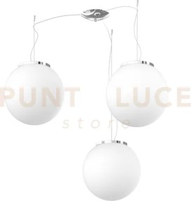 Mars sospensione spostabile montatura cromo vetro bianco d.30 cm 3 ...