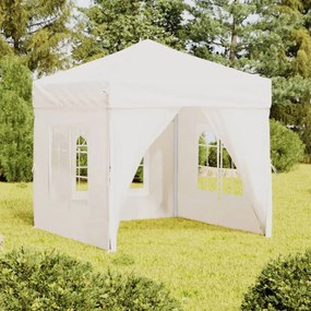 Tenda Per Feste Pieghevole Con Pareti Laterali Bianco 2x2 M /