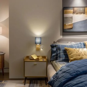 Brilagi - Applique a LED NUBILA WOOD 1xE27/25W/230V+ LED/3W quercia/blu scuro