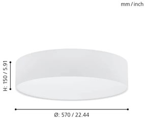 Eglo 97611 - Plafoniera PASTERI 3xE27/25W/230V 57 cm
