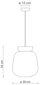 Sospensione Vintage Piccola Decò Corcovado Ceramica-Vetro Giallo-Azzurro E27