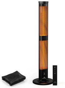 blumfeldt BlazeTower - Stufa a piantana | 3000 W | Uso esterno | 3 livelli | IP45 | Telecomando | Timer