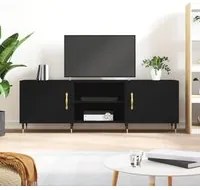 Mobile Porta TV Nero 150x30x50 cm in Legno Multistrato 829077