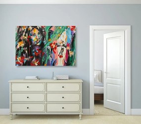 Stampa su tela – Donna e cavallo in pittura ad olio
