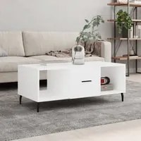 Tavolino da Salotto Bianco 102x50x40 cm in Legno Multistrato 829316