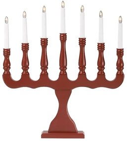 Markslöjd 8004,1 - Candeliere natalizio SVANEHOLM 7xE10/3W/230V pino/rosso