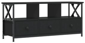 Mobile porta tv nero 102x33x45 cm in legno multistrato e ferro