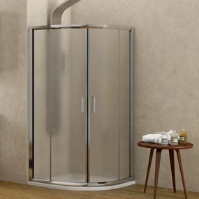 Kamalu - Box doccia semicircolare 90x90 cristallo opaco altezza 180cm | K400