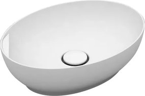 Lavabo da appoggio OLYMPIA CERAMICA ovale in ceramica L 50 x H 14 x P 20 cm bianco lucido piletta non inclusa
