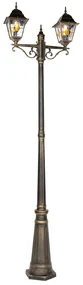 Lanterna vintage da esterno oro antico 240 cm 2 luci - Antigua