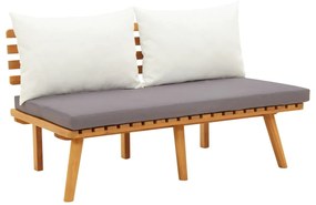 Set divani da giardino 3 pz con cuscini in massello di acacia