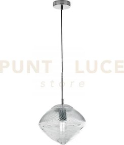 Lampadario a sospensione greenwich prisma cromo e acquamarina 1 luc...