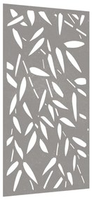 Decorazione muro giardino 105x55 cm foglie bambù acciaio corten
