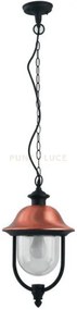 Sospensione venezia nera e rame 1 luce attacco e27 ip44 25x110cm