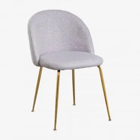 Confezione da 2 sedie da pranzo in ciniglia Kana Design Gris Claro & - Sklum