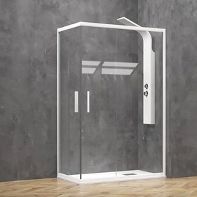 Kamalu - Box doccia bianco opaco 90x140 doppio scorrevole | KE-1000B