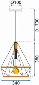 Lampada da soffitto geometrico pensile in stile loft corda APP679-1CP