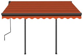 Tenda da Sole Retrattile Manuale Pali 3x2,5 m Arancione Marrone