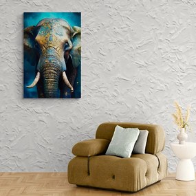 Stampa su tela – Elefante blu-oro
