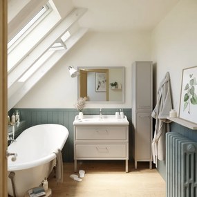 Mobile da bagno a terra sotto lavabo L 90 x H 57 x P 48.1 cm grigio verniciato opaco, 2 cassetti SENSEA Charm