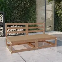 Divano da Giardino a 2 Posti Miele in Legno Massello di Pino 3075232