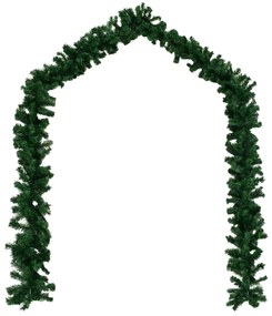 Ghirlande Natalizie 4 pz 270 cm PVC con Palline e Decorazioni, Verde / Incluse